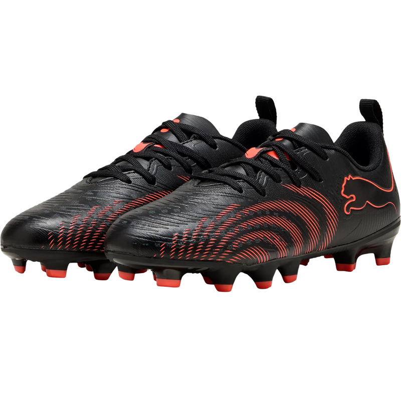Youth Future 9 Play FG/AG, Puma Youth Future 9 Play FG/AG in 02-Puma Black/Glowing Red/Strong Gray pair left front