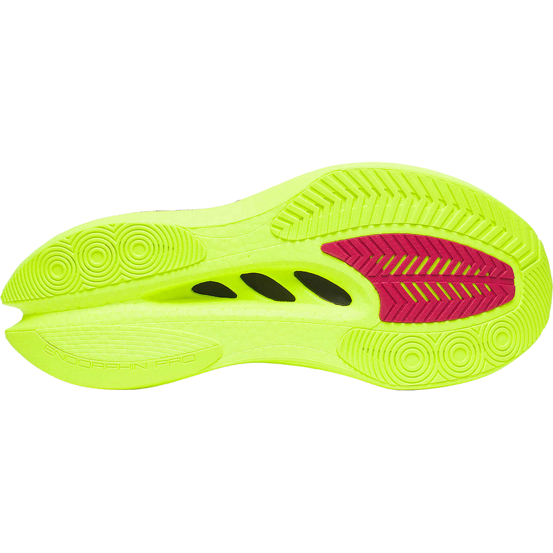 Men's Endorphin Pro 5, Saucony Men's Endorphin Pro 5 in 130-Citron/Black bottom of right shoe