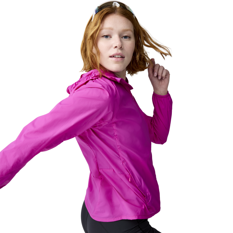 Women's Canopy Packable Jacket, Brooks Women's Canopy Packable Jacket in 588-Magenta right side