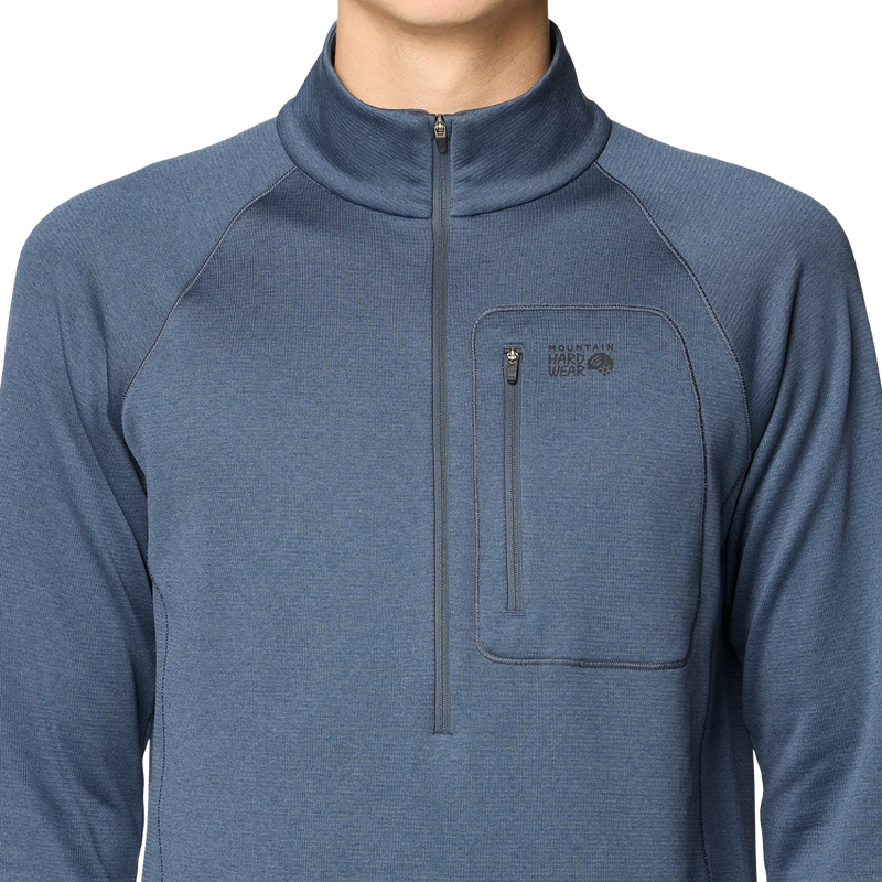 Men's Glacial Trail Half Zip, Mountain Hardwear Men's Glacial Trail Half Zip collar