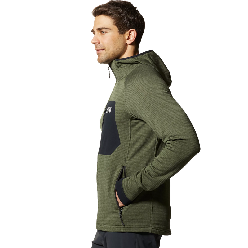 Men's Polartec Power Grid Full Zip Hoody, Mountain Hardwear Men's Polartec Power Grid Full Zip Hoody side