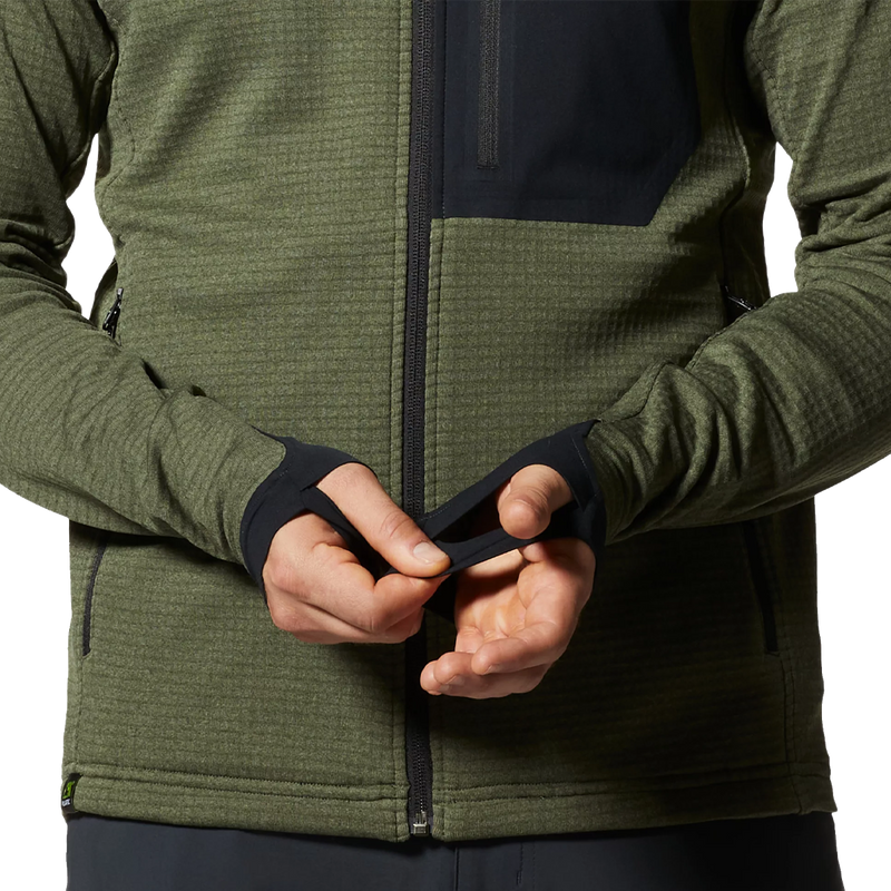 Men's Polartec Power Grid Full Zip Hoody, Mountain Hardwear Men's Polartec Power Grid Full Zip Hoody cuff
