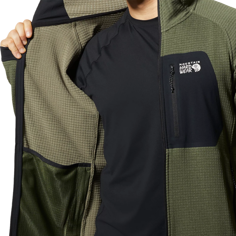 Men's Polartec Power Grid Full Zip Hoody, Mountain Hardwear Men's Polartec Power Grid Full Zip Hoody inner fabric
