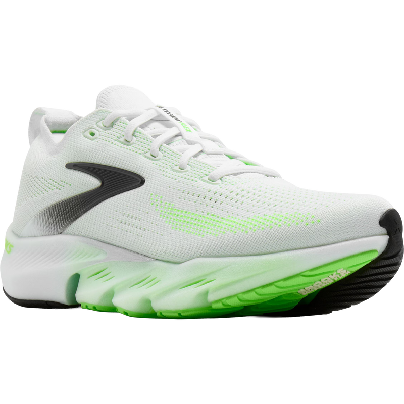Men's Glycerin Flex, Brooks Men's Glycerin Flex in 114-White/Green Gecko/Phantom front right