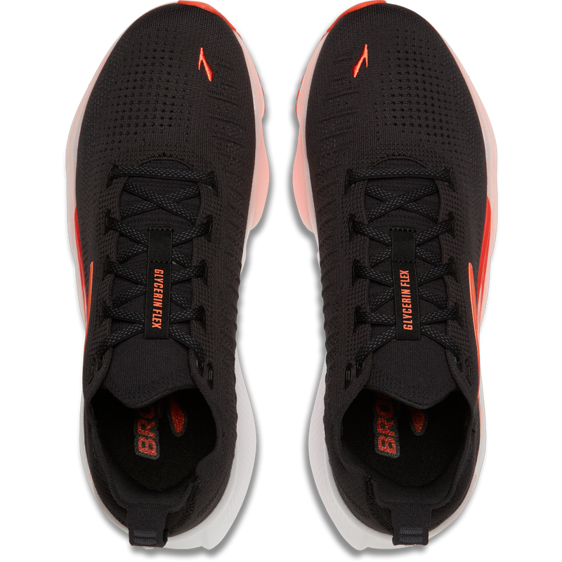 Brooks Men's Glycerin Flex in 023-Black/Orange pair top