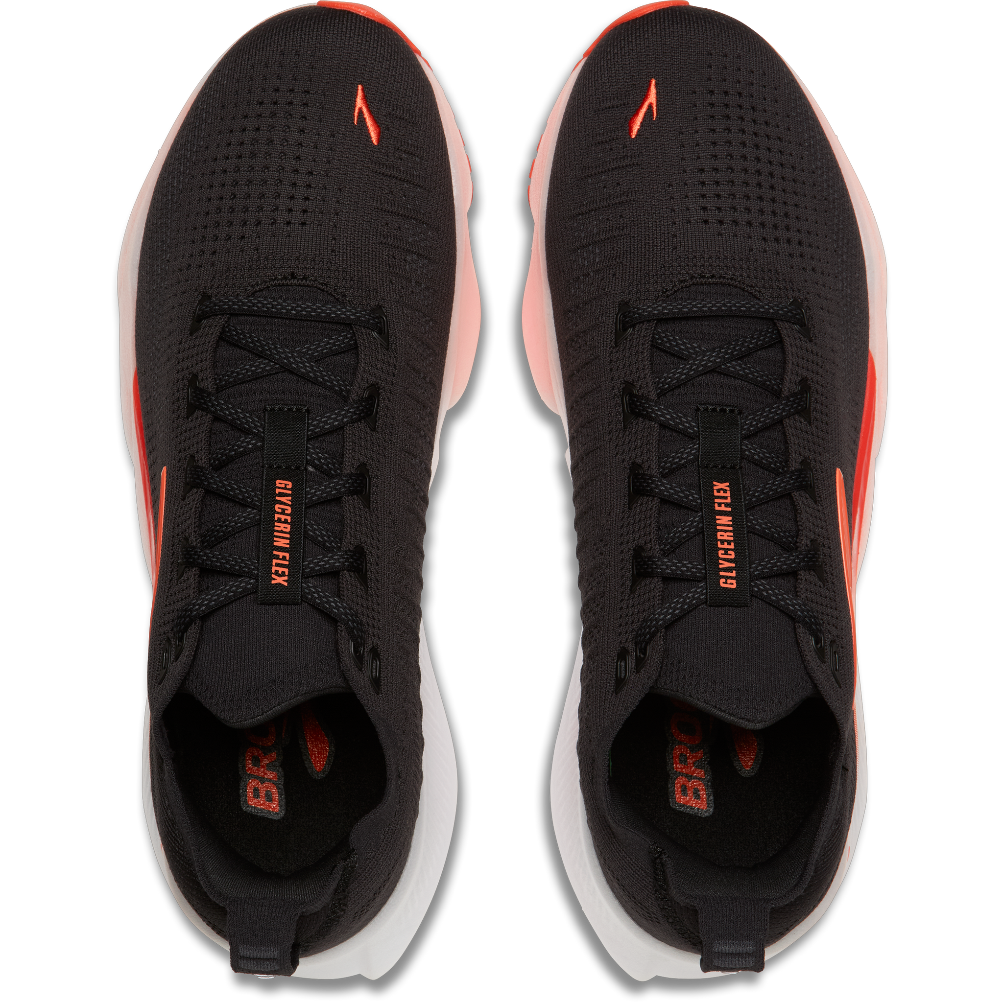 Brooks Men's Glycerin Flex in 023-Black/Orange pair top
