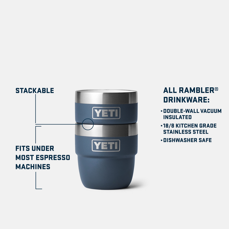 Yeti Rambler 4 oz Cup 2 pack features graphic