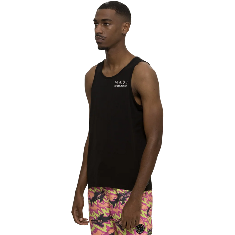 Men's Cookie Logo Tank, Maui and Sons Men's Cookie Logo Tank 3/4 Front