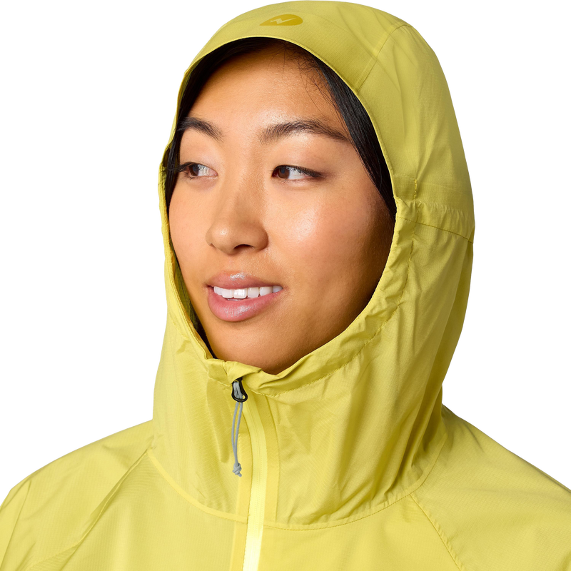 Women's Superalloy Bio Rain Jacket, Marmot Women's Superalloy Bio Rain Jacket in 21536 Limelight hood