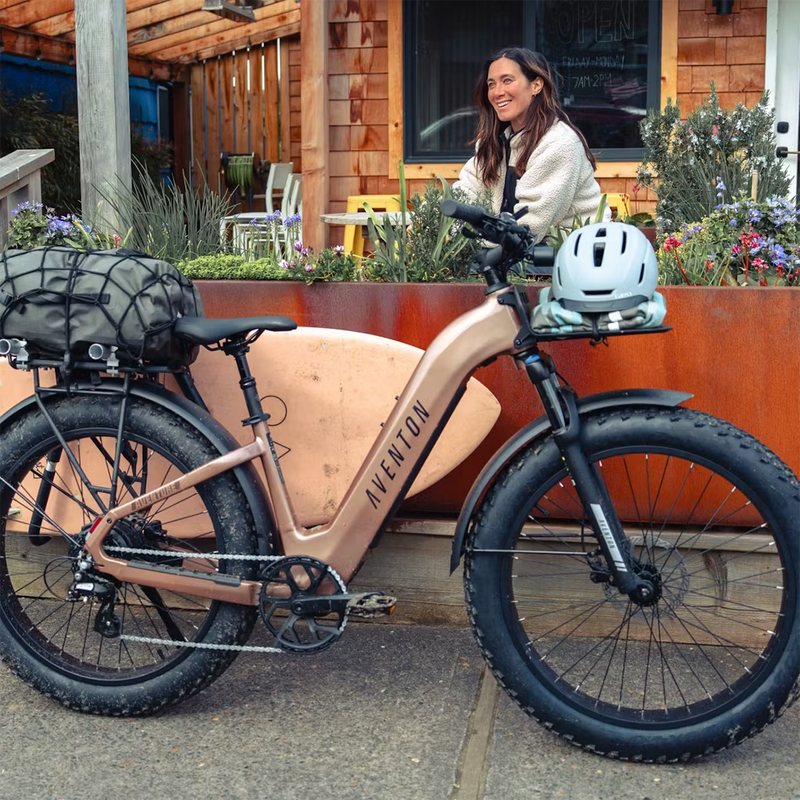 Aventure 3 Step Through Ebike, Aventon Aventure 3 Step Through Ebike in lifestyle