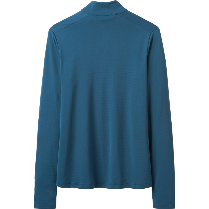 Women's Sonic Long Sleeve 1/4 Zip, Rab Women's Sonic Long Sleeve 1/4 Zip in Tempest Blue back view