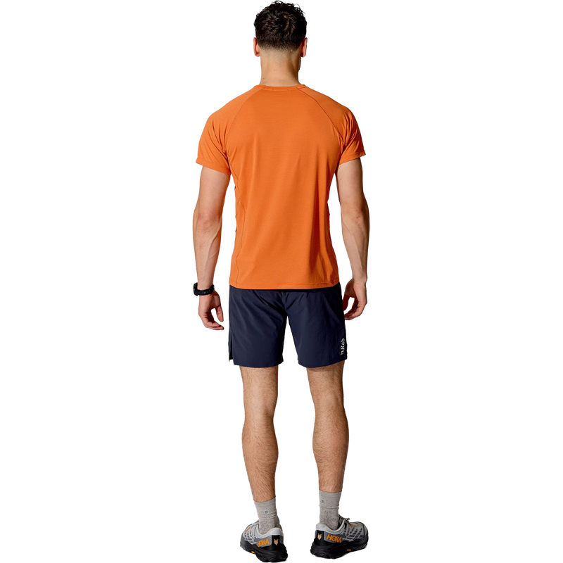 Men's Sonic Tee, Rab Men's Sonic Tee in dark melba on model back view