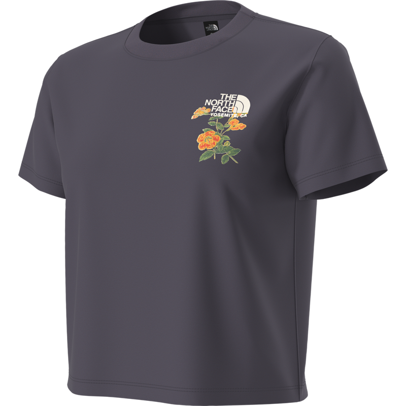 Women's Flora Embroidered Regular Short Sleeve Tee, The North Face Women's Flora Embroidered Regular Short Sleeve Tee 3/4 Front