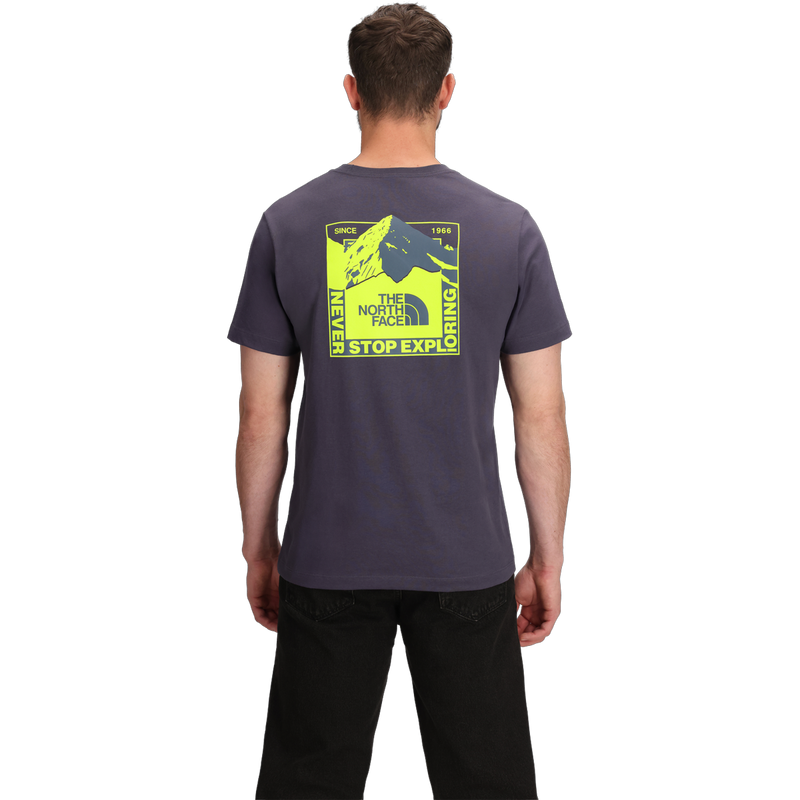 Men's Mountain Scape Regular Short Sleeve Tee, The North Face Men's Mountain Scape Regular Short Sleeve Tee Back on Model