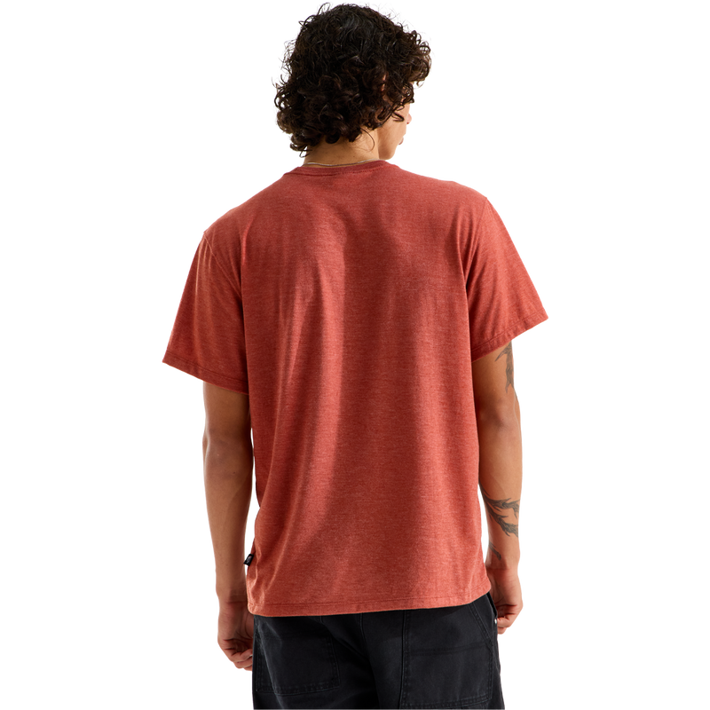 Men's Tri Blend Pocket Short Sleeve Tee, Tri Blend Pocket Short Sleeve Tee in Iron Clay White Heather back view 
