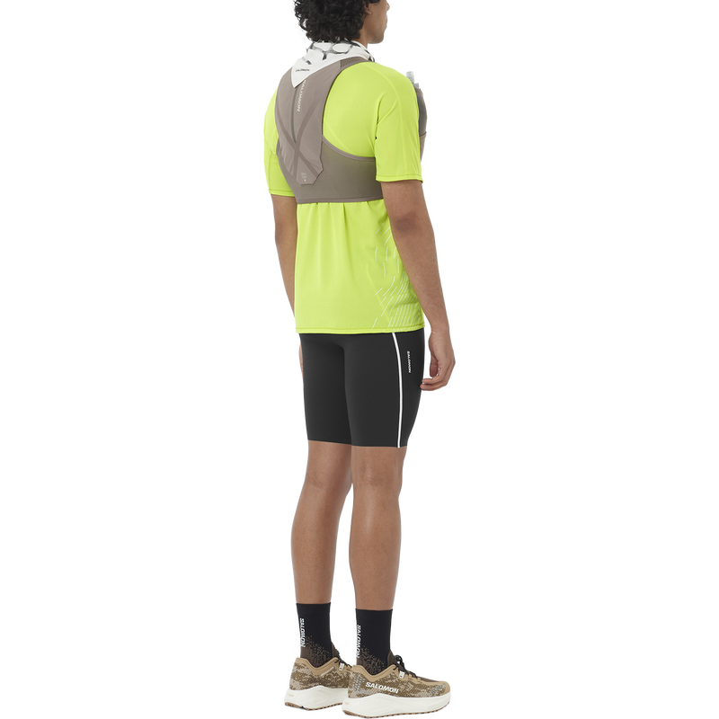 Men's Aero Glide 4 Grvl, Salomon Men's Aero Glide 4 Grvl in Safari/Vanilla Ice/Earth on model back right