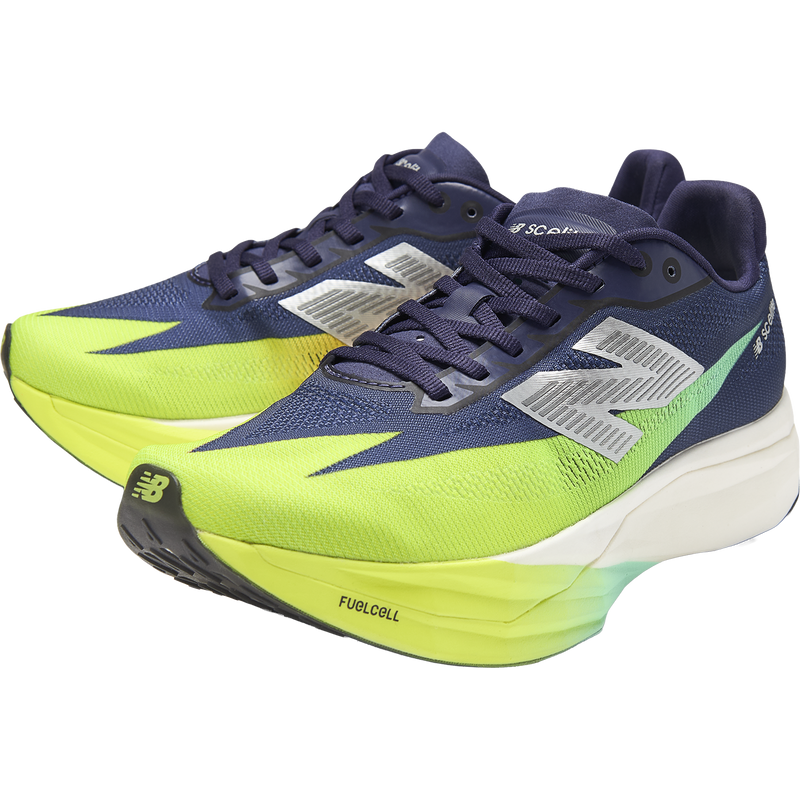 Women's FuelCell SuperComp Elite v5, New Balance Women's FuelCell Super Comp Elite v5 in 7UH-Boysenberry/Afterglow pair left front