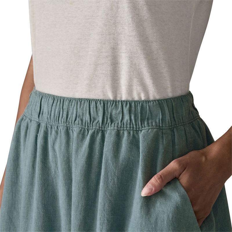 Women's Garden Island Pants, Patagonia Women's Garden Island Pants in  blue sage with seam and pocket detail