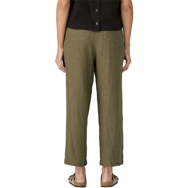 Women's Garden Island Pants, Patagonia Women's Garden Island Pants in rock green back side on model