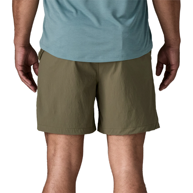 Men's Baggies Lights, Patagonia Baggies Lights in Basin Green back view on model