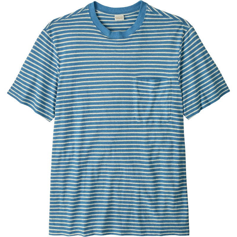 Men's Patagonia Trail Harbor Pocket Tee in Shore Blue