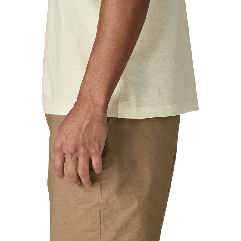 Men's Trail Harbor Pocket Tee, Men's Patagonia Trail Harbor Pocket Tee in Birch White side view detail on model