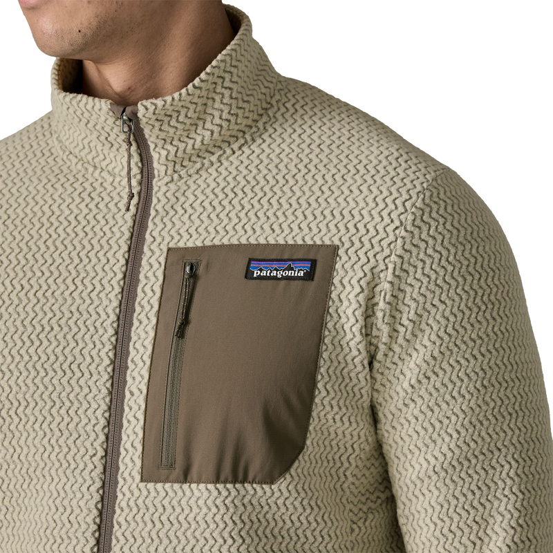 Men's R1 Air Jacket, Patagonia Men's R1 Air Jacket in PLCN-Pelican front pocket