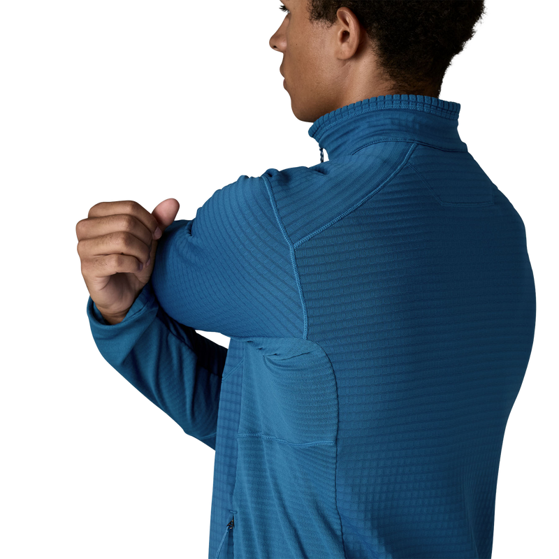 Men's R1 Jacket, Patagonia Men's R1 Jacket in AQT-Aquatic Blue back left