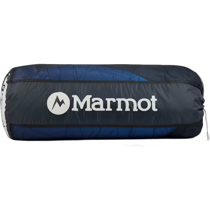 Wraptor 15 Down Short, Marmot Wraptor 15 Down in 3717-Clear Blue/Arctic Navy storage sack