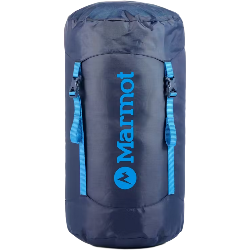 Wraptor 15 Down Short, Marmot Wraptor 15 Down in 3717-Clear Blue/Arctic Navy stuff sack