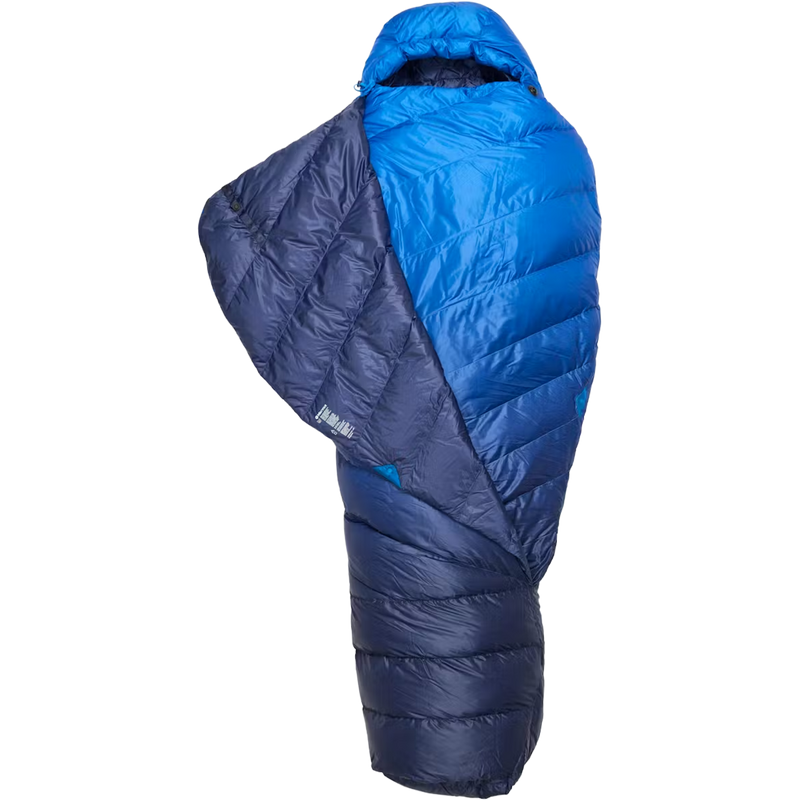 Wraptor 15 Down Short, Marmot Wraptor 15 Down in 3717-Clear Blue/Arctic Navy flap folded out