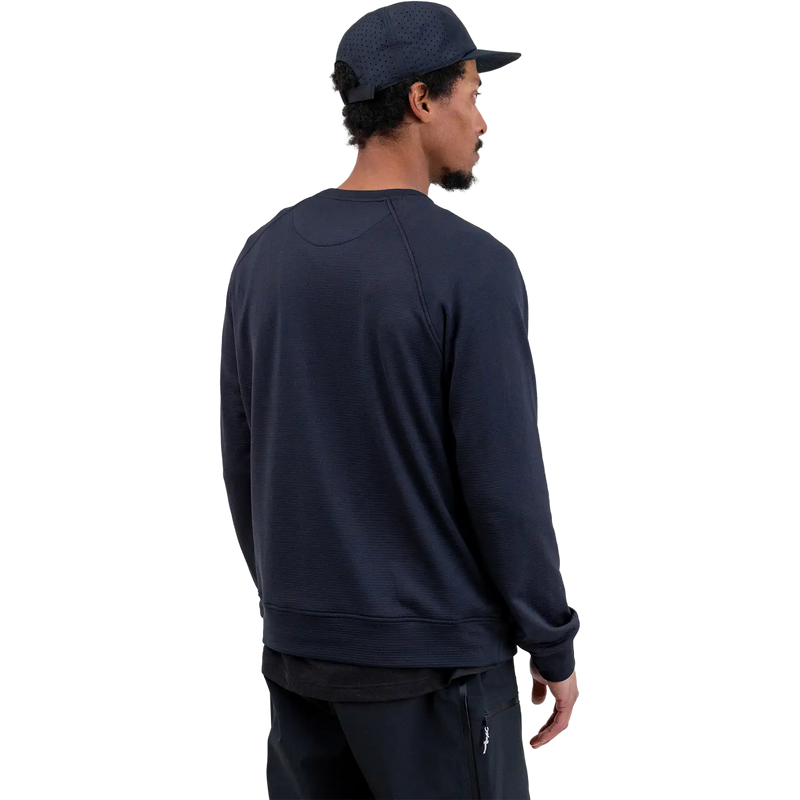 Flagship Recycled Grid Fleece Crew, Jones Snowboards Flagship Recycled Grid Fleece Crew in Black back