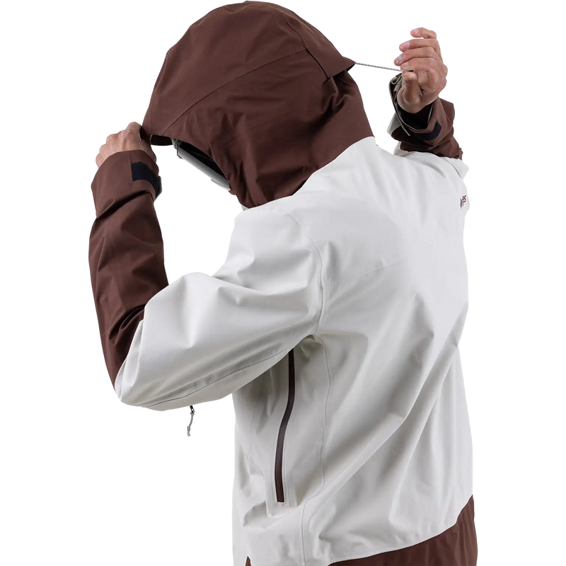 Men's Shralpinist Stretch Recycled Jacket, Jones Snowboards Men's Shralpinist Stretch Recycled Jacket  left hood up