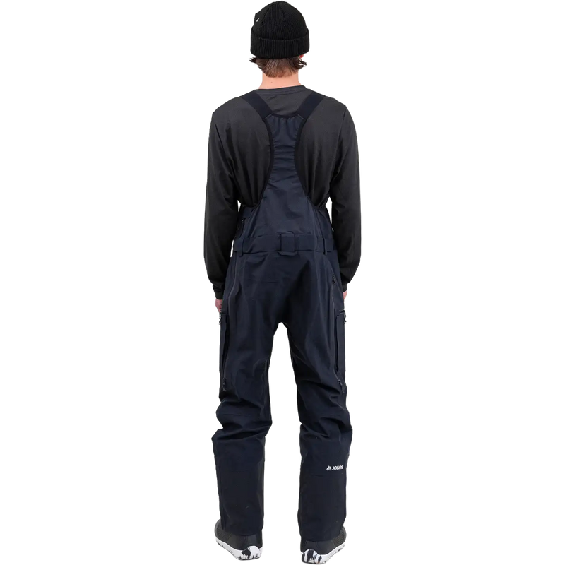 Men's Shralpinist Stretch Recycled Bib, Jones Snowboards Men's Shralpinist Stretch Recycled Bib in Stealth Black back