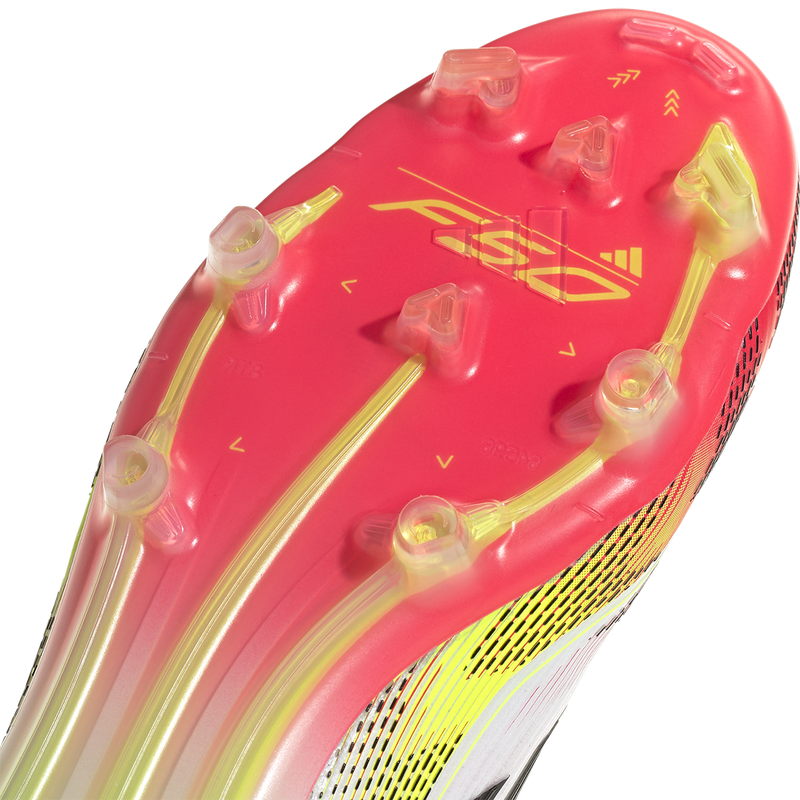 F50 Elite Firm Ground, Adidas F50 Elite Firm Ground in White/Core Black/Solar Yellow bottom