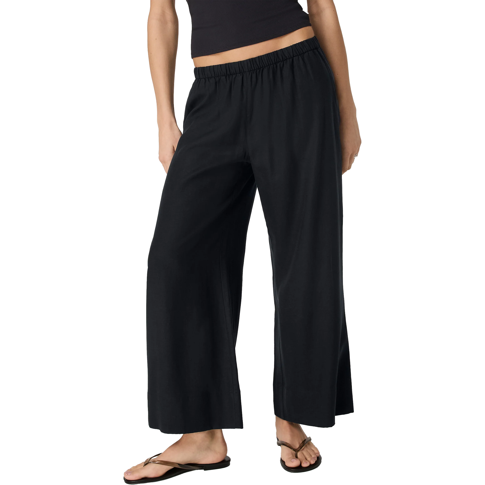Vuori Women's Trestles Twill Everyday Crop Wideleg in Black