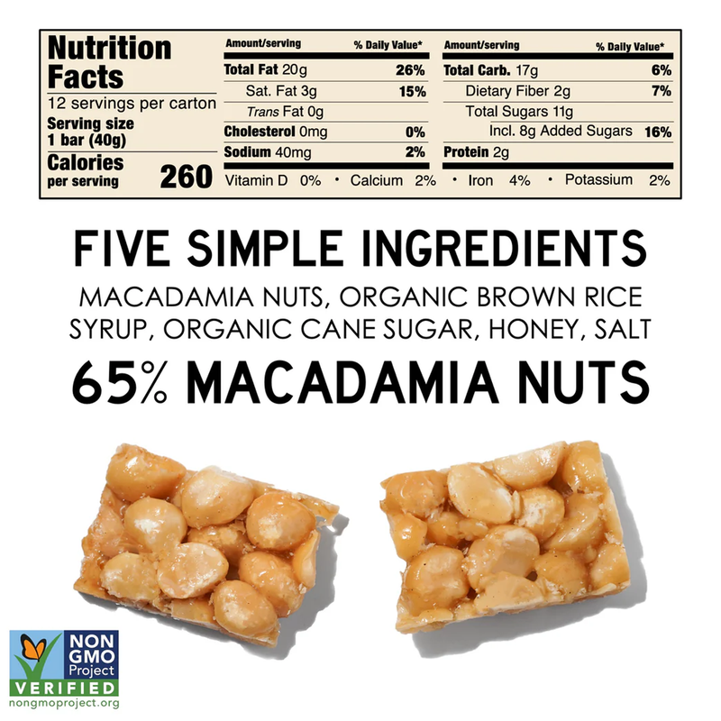 Nut Bar, South 40 Nut Bar in Macadamia ingredients