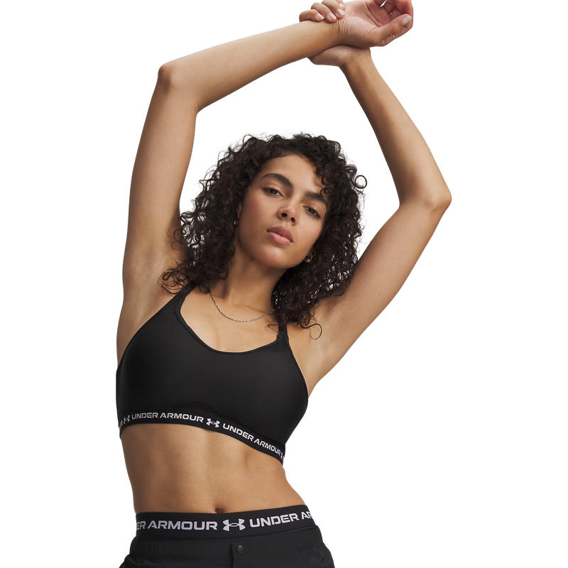 Women's Crossback Low Bra, Under Armour Women's Crossback Low Bra in 008-Ultimate Black front