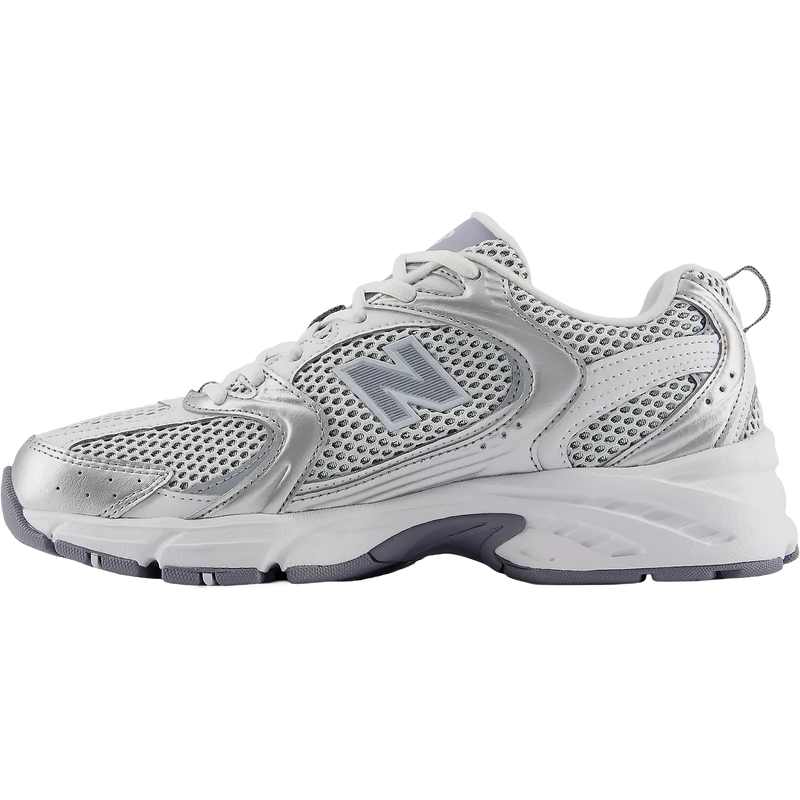 Women's NB 530, New Balance Women's NB 530 in Grey Matter/Silver Metallic inside right profile