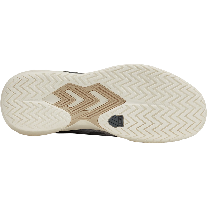 Men's Ultrashot Team 2, K-Swiss Men's Ultrashot Team 2 in Turbulence Pale Khaki Egret bottom view with traction detail