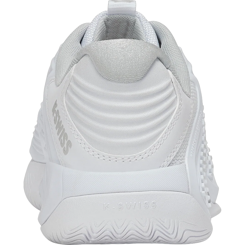 Women's Hypercourt Express 3 Wide, K-Swiss Women's Hypercourt Express 3 Wide in White/Dawn Blue Heel