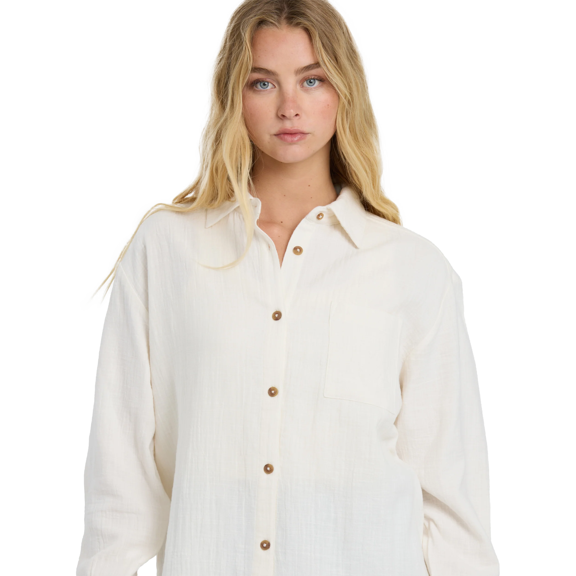 Women's Wanderer Solid Long Sleeve Woven Top alternate view