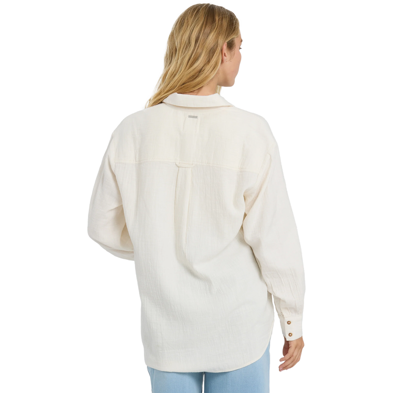 Women's Wanderer Solid Long Sleeve Woven Top, Billabong Women's Wanderer Solid Long Sleeve Woven Top Back