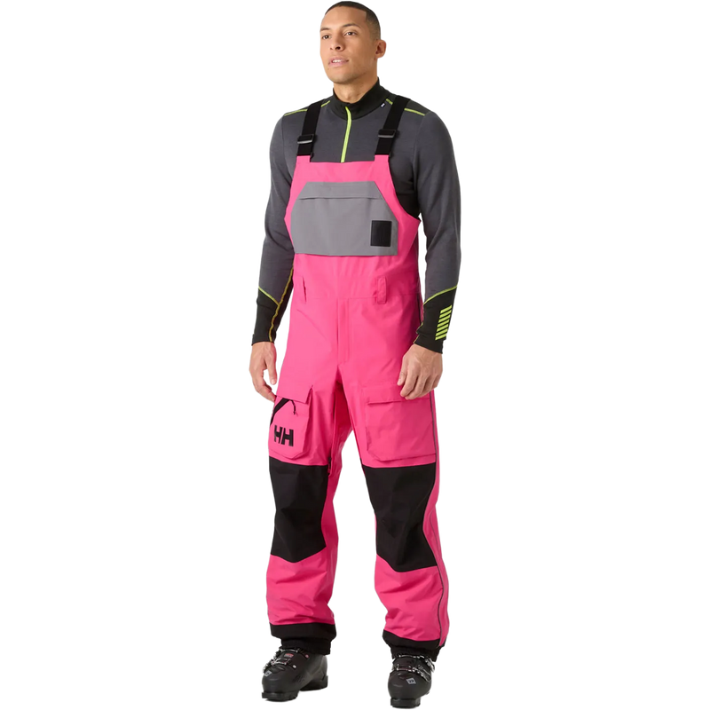 Helly Hansen Ullr D Shell Bib Pant in Hot Pink on model