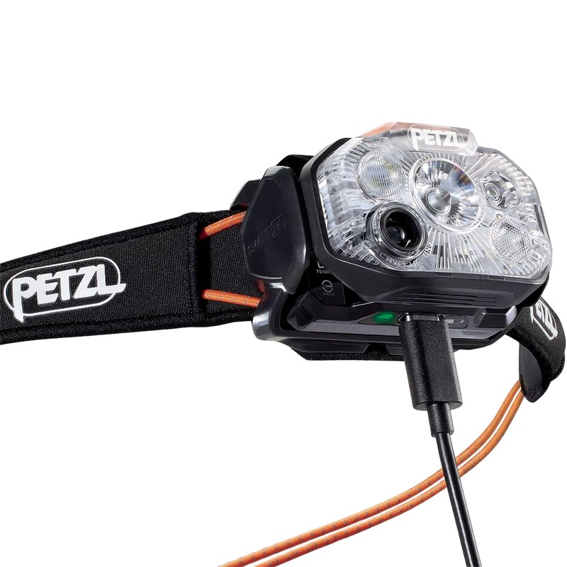 Swift RL, Petzl Swift RL in Black/Orange with recharging cable
