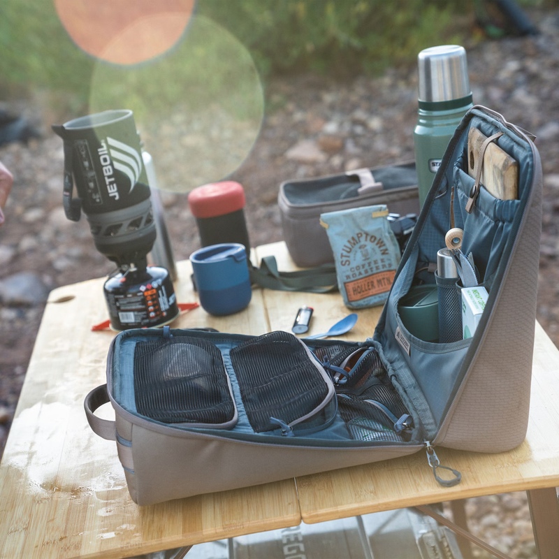 Alpaca Kitchen Case, Gregory Alpaca Kitchen Case in Slate Blue on table