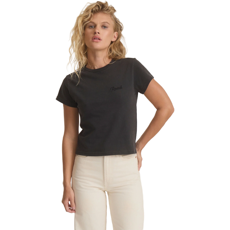 Women's Safecamp Muse Tee, Roark Women's Safecamp Muse Tee in Vintage Black on moel