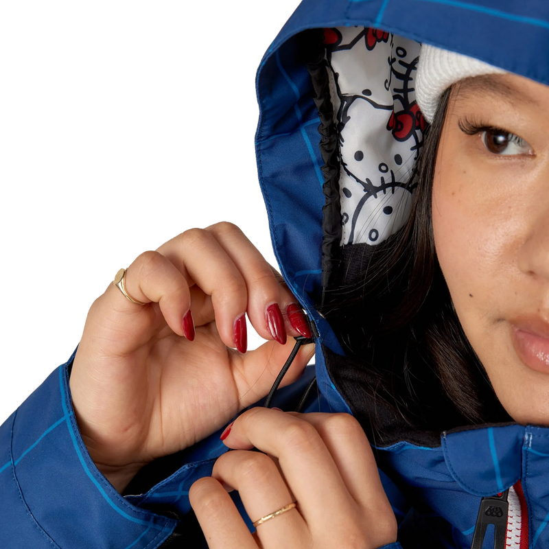 Women's Hello Kitty Athena Insulated Jacket, 686 Women's Hello Kitty Athena Insulated Jacket hood cinch