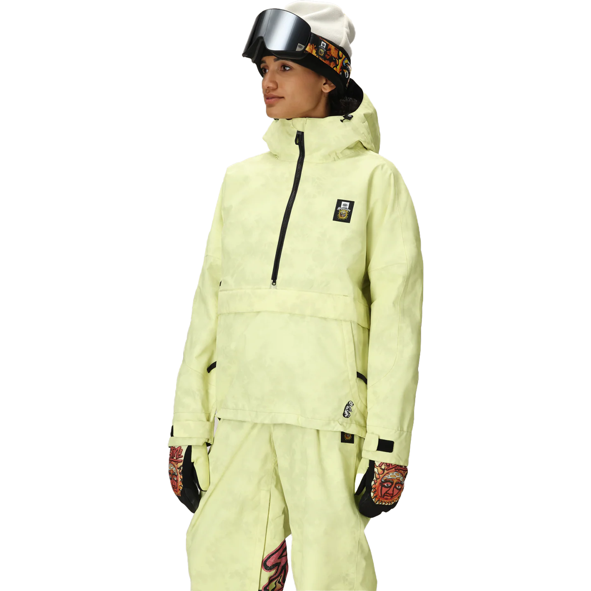 686 Women's Sublime Anorak in Sublime Yellow Tie Dye