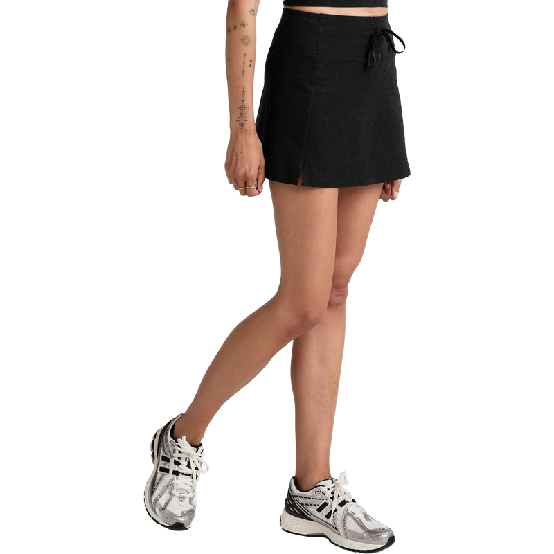 Women's In Stride Lined Skirt, Beyond Yoga Women's In Stride Lined Skirt in Darkest Night front right
